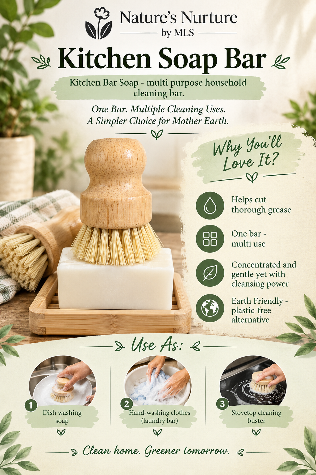 Kitchen Soap Bar - Multi-Purpose Household Cleaning Bar